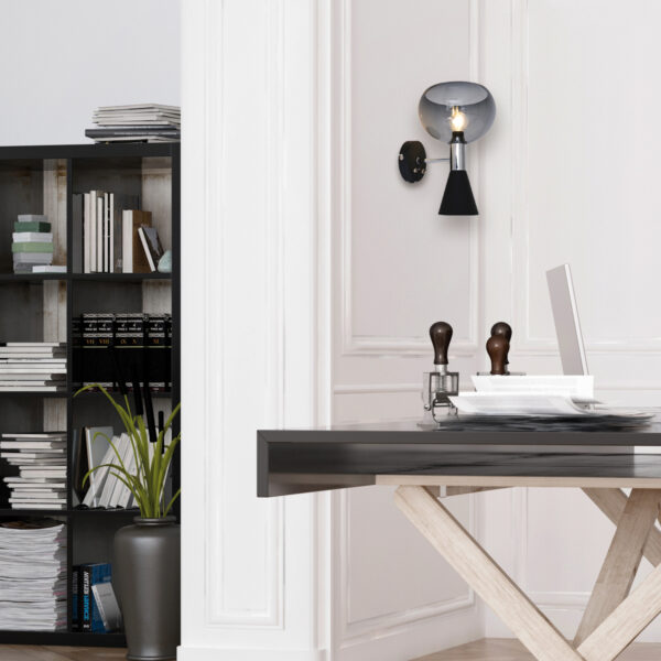 Retro zwarte kunststof metalen Anne Light & Home Fastlåst - Image 2