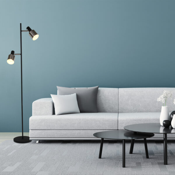 Tweelichts strakke vloerlamp Anne Light & Home Fjorgard - Image 3