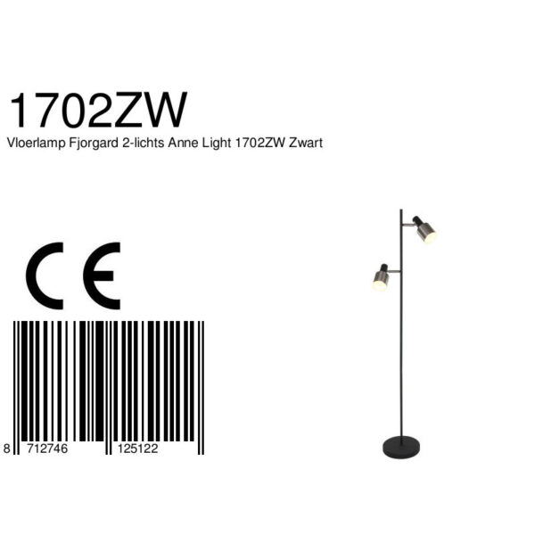 Tweelichts strakke vloerlamp Anne Light & Home Fjorgard - Image 8