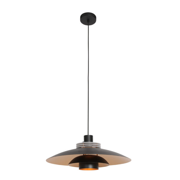 Anne Lighting flinter hanglamp - met schotels - E27 - in hoogte verstelbaar - Ø47 cm - zwart - Afbeelding 9