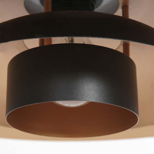 Anne Lighting flinter hanglamp - met schotels - E27 - in hoogte verstelbaar - Ø47 cm - zwart - Afbeelding 10