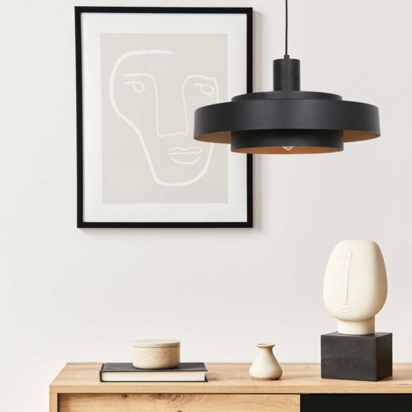 Ronde retro hanglamp met ringen Anne Light & Home Flinter - Image 2