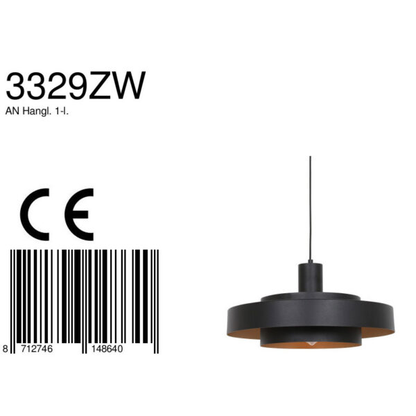 Ronde retro hanglamp met ringen Anne Light & Home Flinter - Image 7