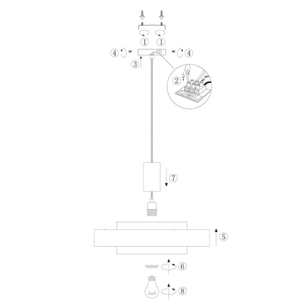 Ronde retro hanglamp met ringen Anne Light & Home Flinter - Image 8