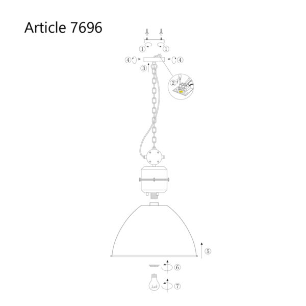 Grote fabrieks hanglamp Anne Light & Home Frisk - Image 8