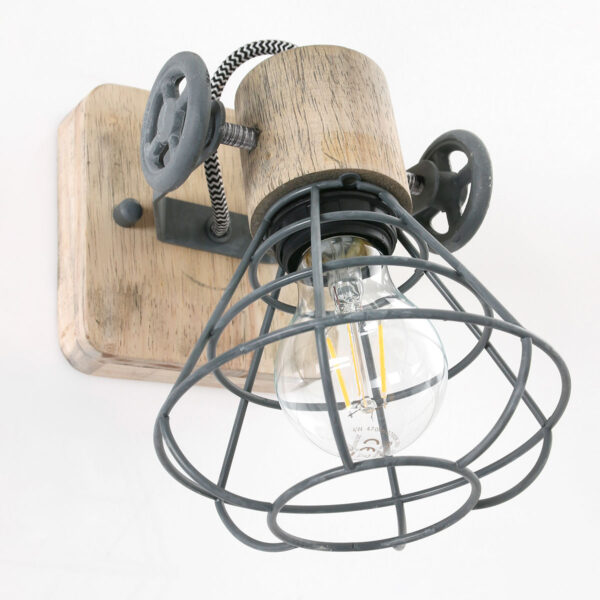 Industriele kooi wandlamp Anne Light & Home Guersey - Image 8