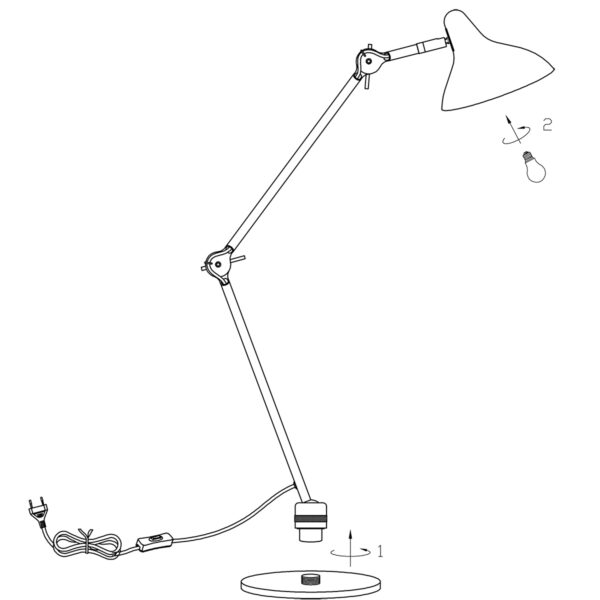 Verstelbare retro look bureaulamp Anne Light & Home Kasket - Image 8