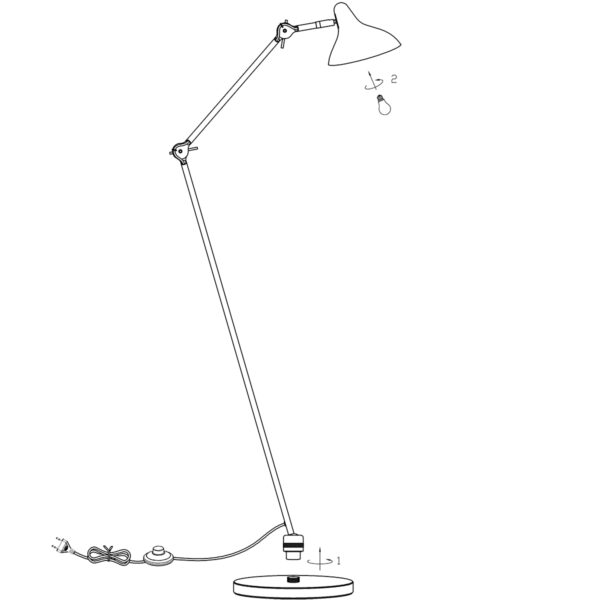 Verstelbare retro look vloerlamp Anne Light & Home Kasket - Image 8