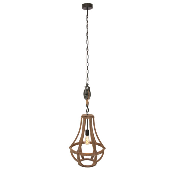 Anne Light & Home Liberty bell hanglamp – ø 40 cm – E27 (grote fitting) – Hout