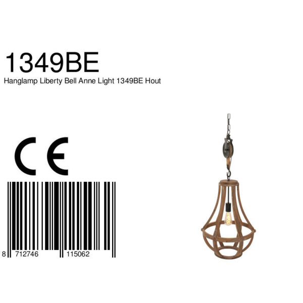 Houten katrol hanglamp Anne Light & Home Liberty bell - Image 8