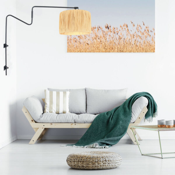Wandlamp met rotan kap aan arm Anne Light & Home Linstrom - Image 2