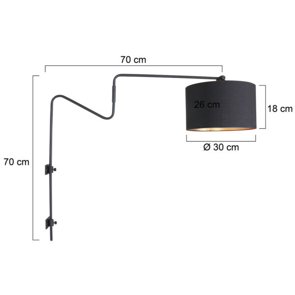 Boog wandlamp met kap Anne Light & Home Linstrom - Image 7