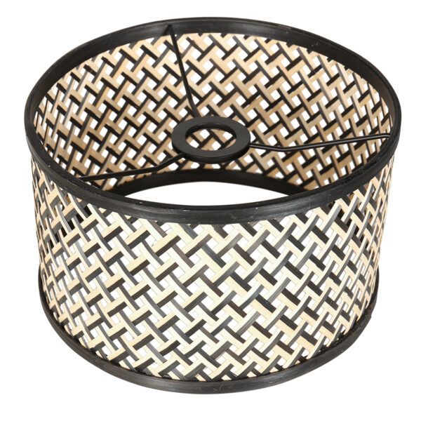 Zwarte tafellamp met rieten kap Anne Light & Home Lyons - Image 4