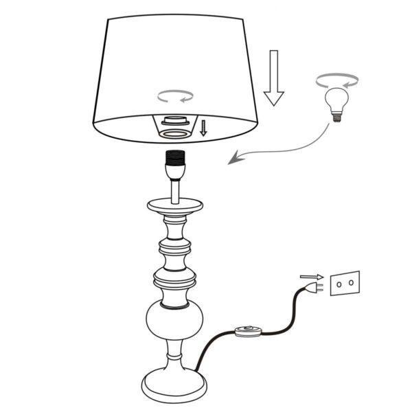 Klassieke zwarte metalen tafellamp Anne Light & Home Lyons - Image 7