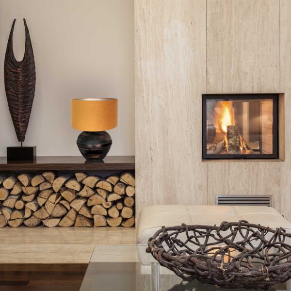 Landelijke zwarte houten tafellamp Anne Light & Home Lyons - Image 2