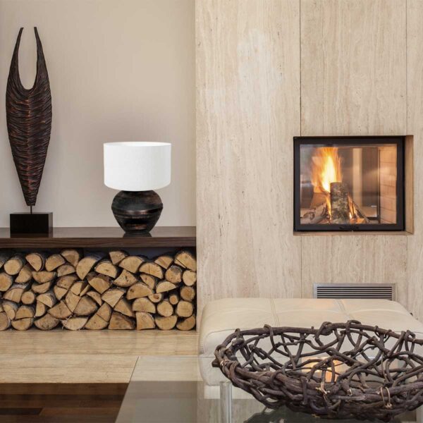 Bolvormige zwarte tafellamp hout/stof Anne Light & Home Lyons - Image 2