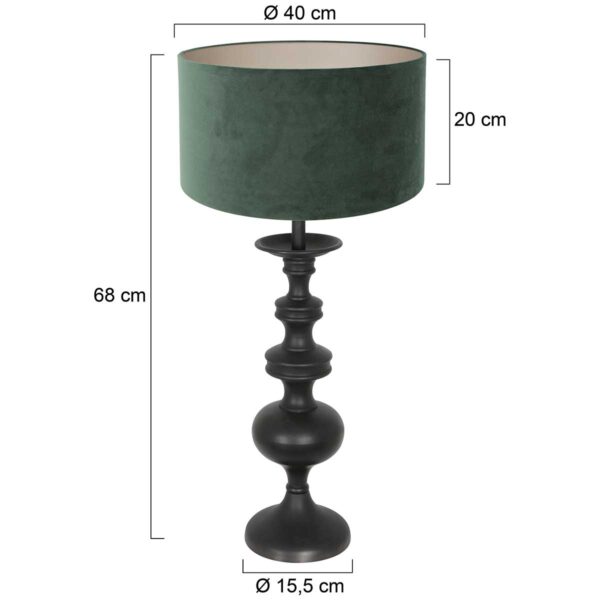Schemertafellamp met groene velvet kap Anne Light & Home Lyons - Image 5