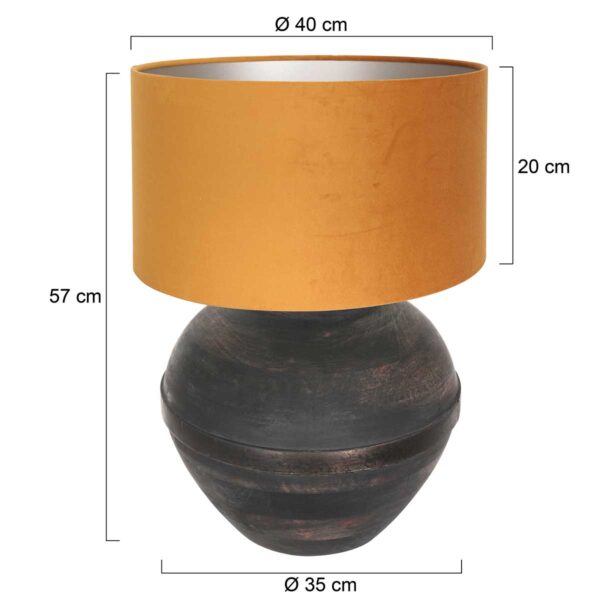 Landelijke zwarte houten tafellamp Anne Light & Home Lyons - Image 6