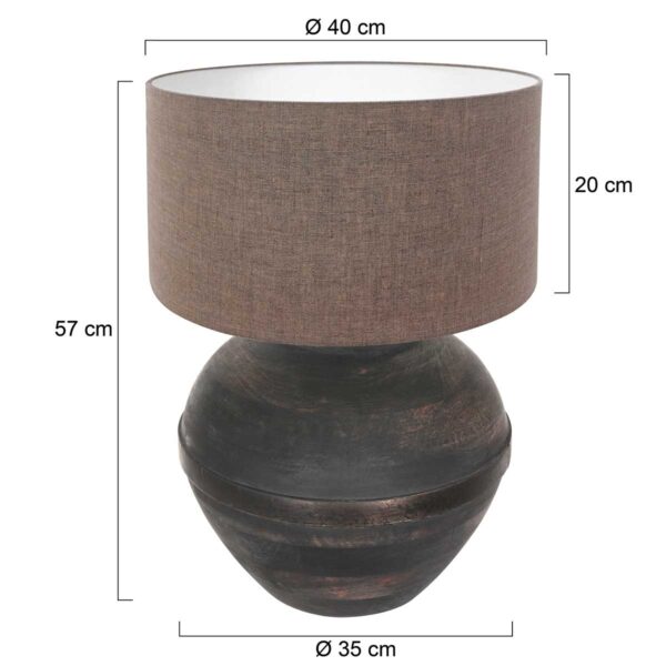 Landelijke zwarte tafellamp hout Anne Light & Home Lyons - Image 6