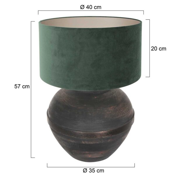 Landelijke zwarte houten tafellamp Anne Light & Home Lyons - Image 6
