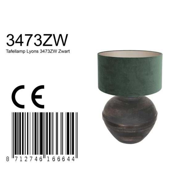 Landelijke zwarte houten tafellamp Anne Light & Home Lyons - Image 7