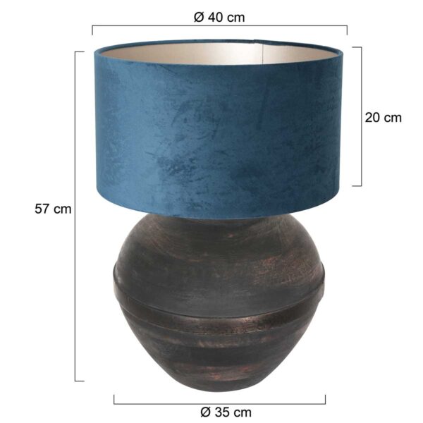 Landelijke houten tafellamp zwart Anne Light & Home Lyons - Image 7