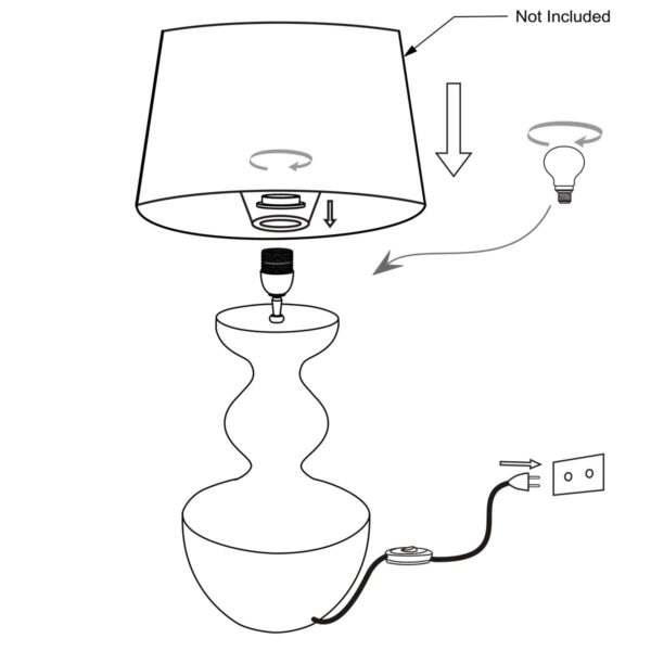 Zwarte tafellamp met licht gele kap Anne Light & Home Lyons - Image 8