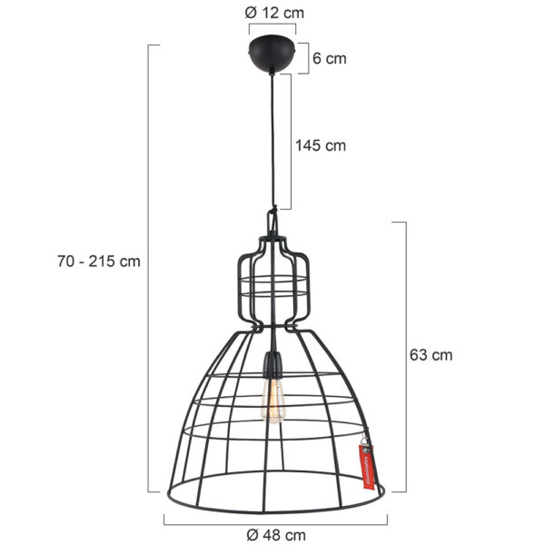 Industriele metalen draad hanglamp Anne Light & Home Markiii - Image 7