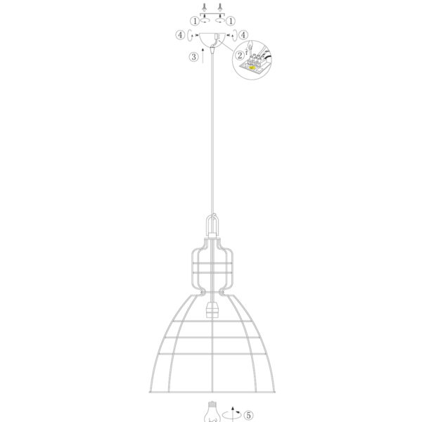 Industriele metalen draad hanglamp Anne Light & Home Markiii - Image 9