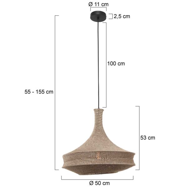 Oosterse hanglamp crème handgeknoopt touw Anne Light & Home Marrakesch - Image 5