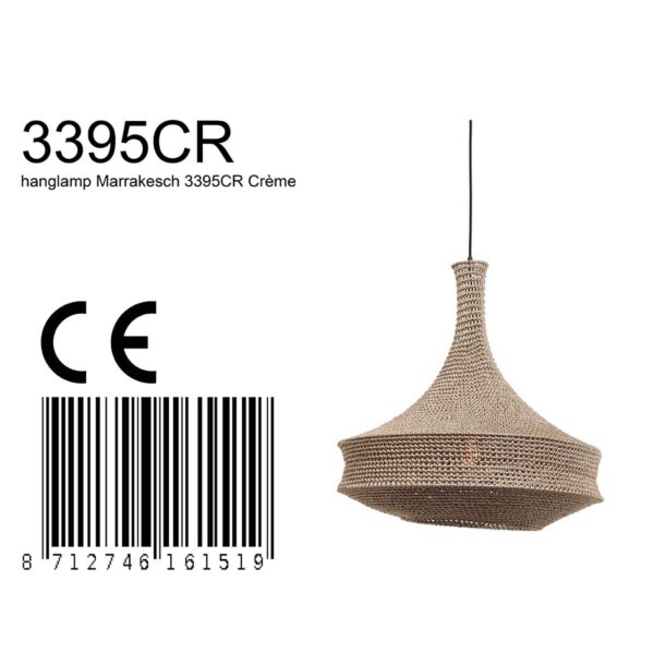 Oosterse hanglamp crème handgeknoopt touw Anne Light & Home Marrakesch - Image 6