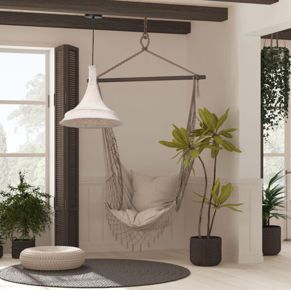 Bohemian koepelvormige stoffen hanglamp wit Anne Light & Home Marrakesch - Image 2