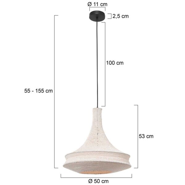 Witte handgeweven bohemian/oosterse hanglamp Anne Light & Home Marrakesch - Image 6