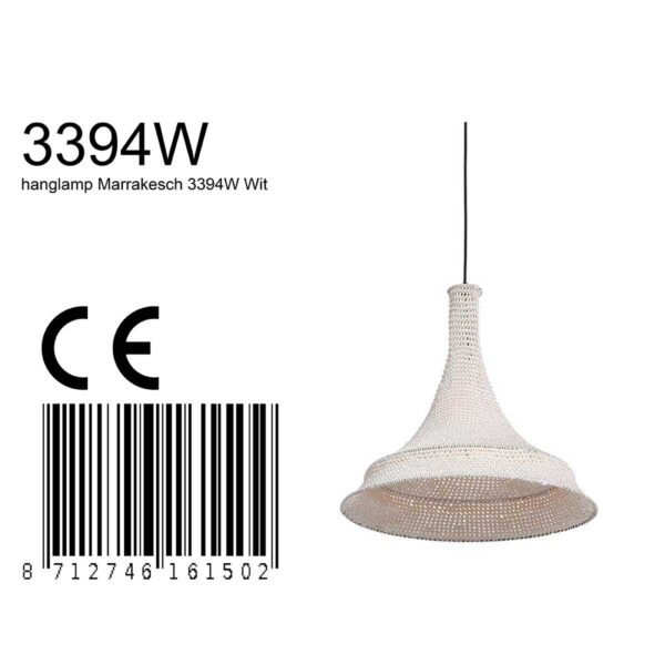 Bohemian koepelvormige stoffen hanglamp wit Anne Light & Home Marrakesch - Image 7
