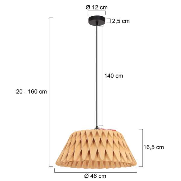 Trendy houten hanglamp naturel Anne Light & Home Maze - Image 6