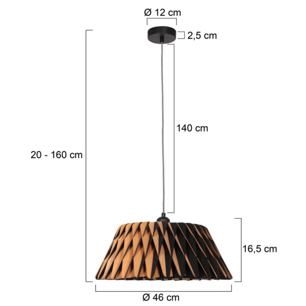 Trendy naturel houten hanglamp Anne Light & Home Maze - Image 6