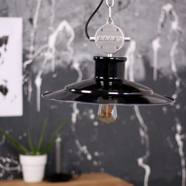 Industriële metalen hanglamp zwart Anne Light & Home Millstone - Image 2