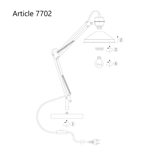 Grote robuuste bureaulamp Anne Light & Home Zappa - Image 9