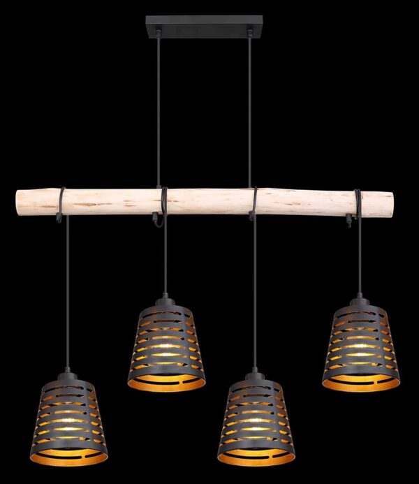 Globo Ablona hanglamp – E27 (grote fitting) – Zwart - Image 5