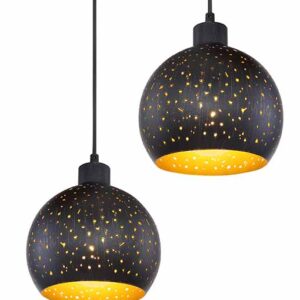 Globo Adaja hanglamp – ø 20 cm – E27 (grote fitting) – Zwart