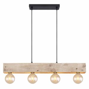 Globo Adalie hanglamp – E27 (grote fitting) – Zwart