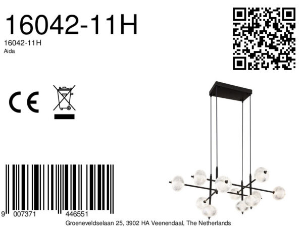 Globo Aida hanglamp – Ingebouwd (LED) – Zwart - Image 5
