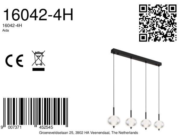 Globo Aida hanglamp – Ingebouwd (LED) – Zwart - Image 5