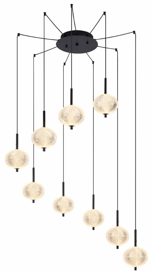 Globo Aida hanglamp – ø 76 cm – Ingebouwd (LED) – Zwart - Image 4