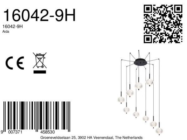Globo Aida hanglamp – ø 76 cm – Ingebouwd (LED) – Zwart - Image 5