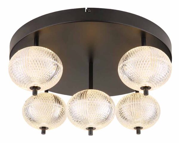 Globo Aida plafonniere – ø 58 cm – Ingebouwd (LED) – Zwart - Image 3