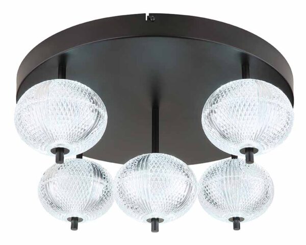 Globo Aida plafonniere – ø 58 cm – Ingebouwd (LED) – Zwart - Image 4