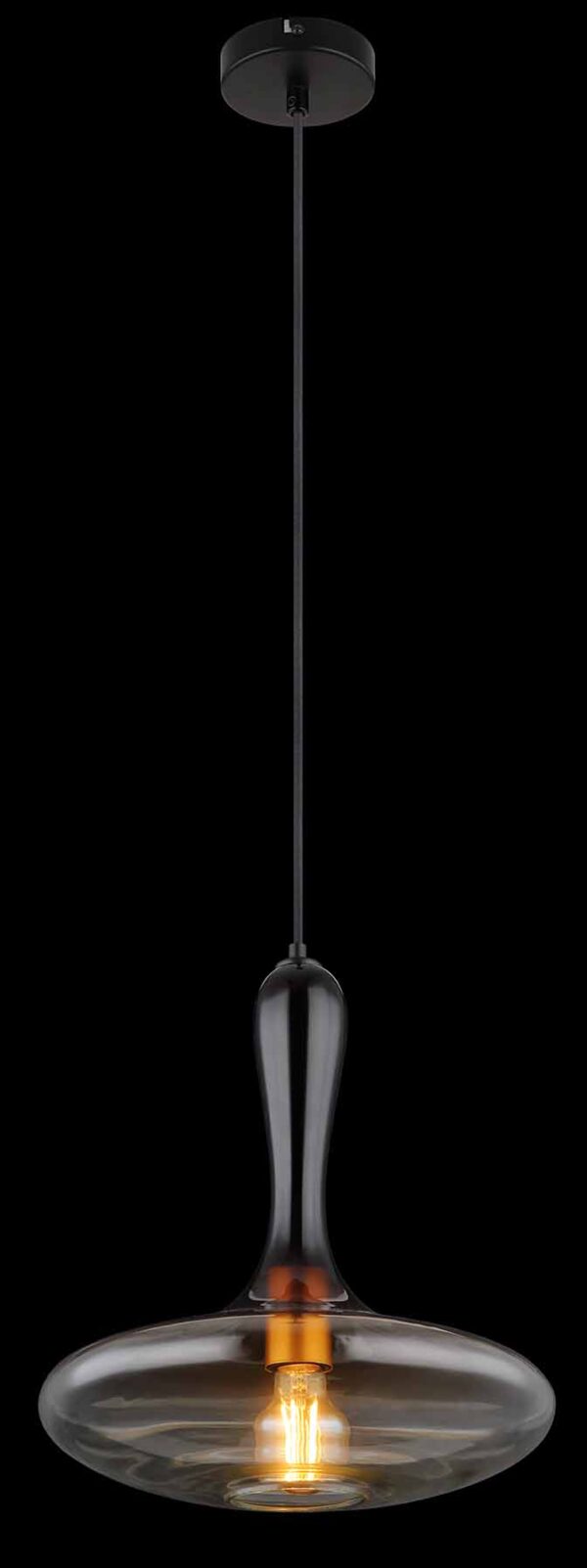 Globo Aladdin hanglamp – ø 33 cm – E27 (grote fitting) – Zwart - Image 3