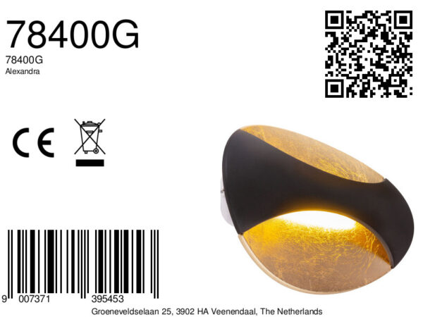 Globo Alexandra wandlamp – Ingebouwd (LED) – Zwart - Image 5