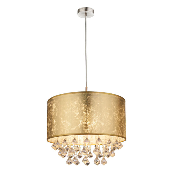 Globo Amy hanglamp – ø 40 cm – E27 (grote fitting) – Nikkel